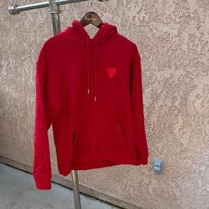 Red Hoodie with Heart Patch